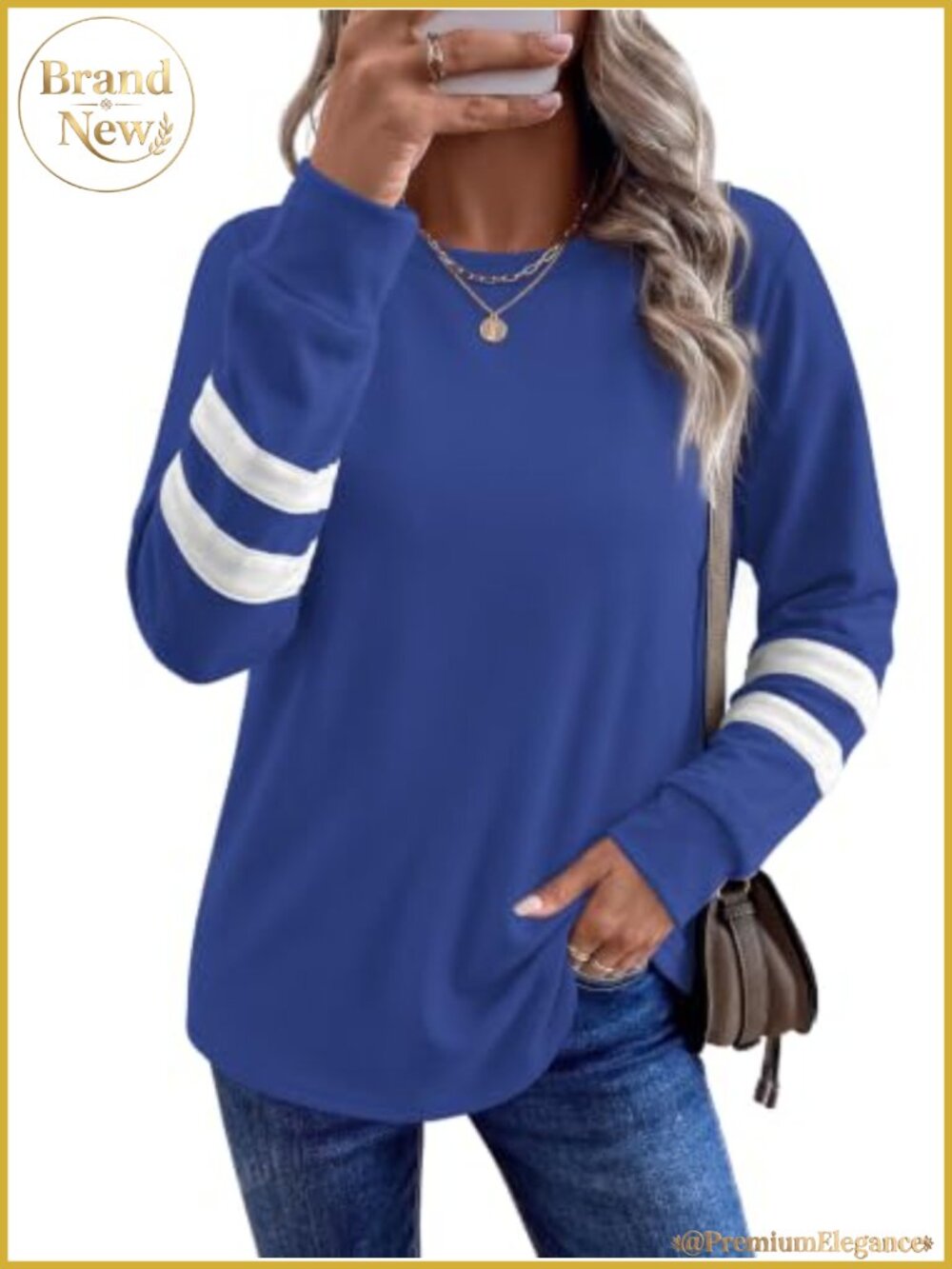 Lightweight Long Sleeve Color Block Sweatshirt Tunic Crewneck Pullover